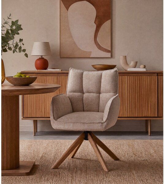 Kremowe tapicerowane fotele jadalniane zestaw 2 szt. Marilla – Unique Furniture