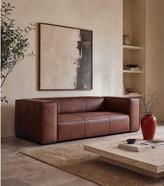 Koniakowa skórzana sofa 227 cm Madame – Windsor & Co Sofas