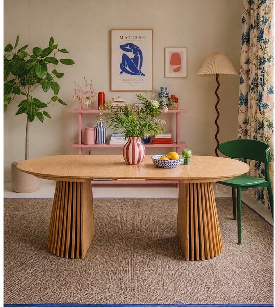 Okrągły rozkładany stół z blatem w dekorze dębu ø 120 cm Osaka – House Nordic
