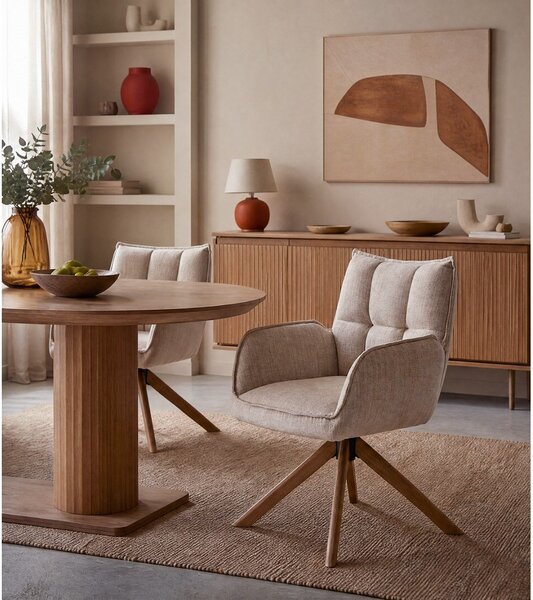 Kremowe tapicerowane fotele jadalniane zestaw 2 szt. Marilla – Unique Furniture