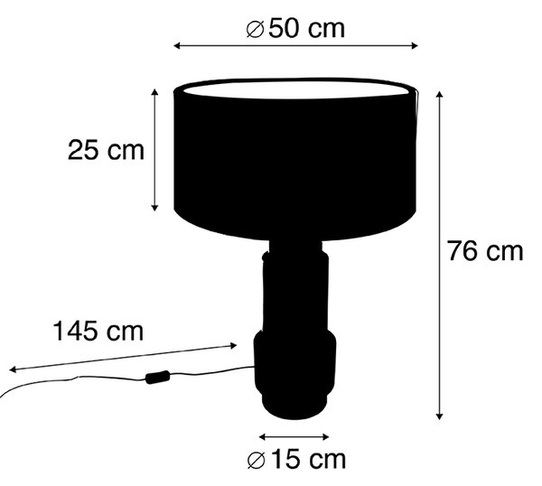 Lampa stołowa art deco brąz klosz welurowy motyle 50cm - Bruut Oswietlenie wewnetrzne