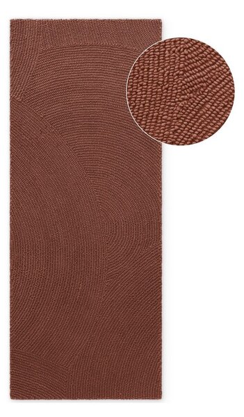 Ceglasty wełniany chodnik tkany ręcznie 80x300 cm Calmio – Hanse Home
