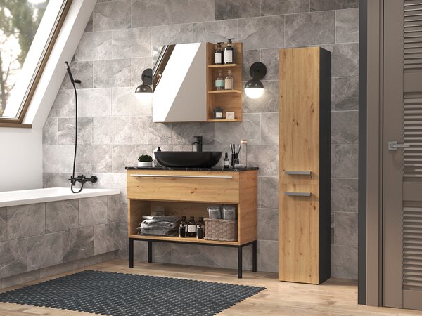 Słupek łazienkowy z koszem na pranie artisan | Umeblowana.com