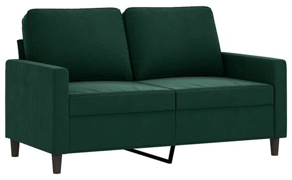 Sofa 2-osobowa, ciemnozielona, 120 cm, tapicerowana aksamitem