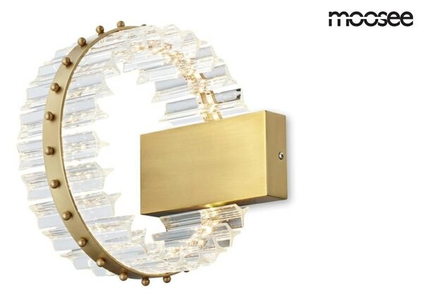 EMWOmeble MOOSEE lampa ścienna SATURNUS WALL złota - LED, kryształ, stal szczotkowana