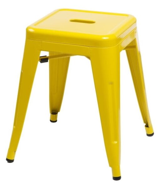 Żółty industrialny stołek kuchenny, taboret