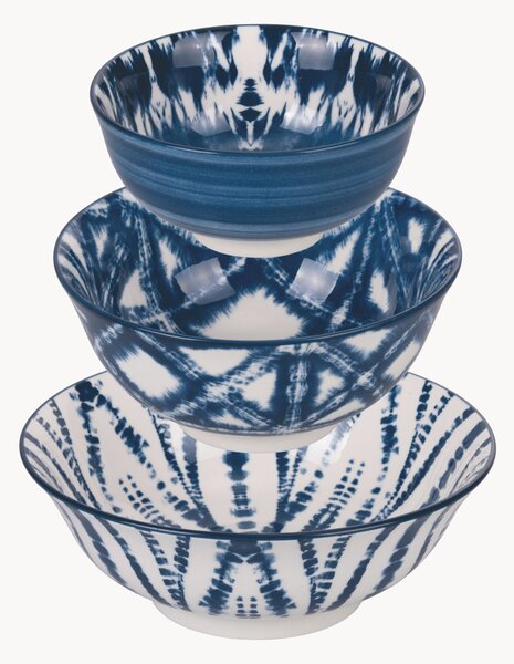 Komplet miseczek z porcelany Blue, 3 elem