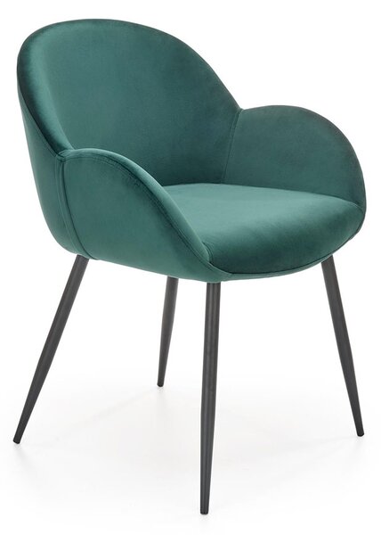 Zielone nowoczesne krzesło welurowe - Eprox