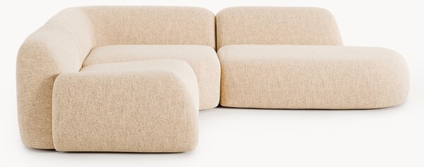 Narożna sofa modułowa Bouclé z szezlongiem Wolke (4-osobowa)