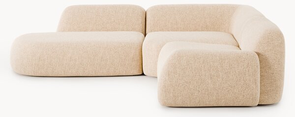 Narożna sofa modułowa Bouclé z szezlongiem Wolke (4-osobowa)
