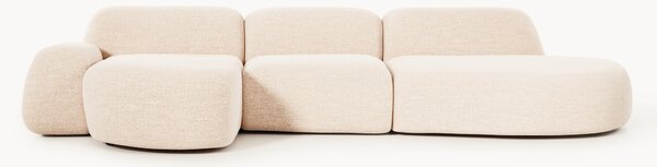 Narożna sofa modułowa Bouclé z szezlongiem Wolke (4-osobowa)