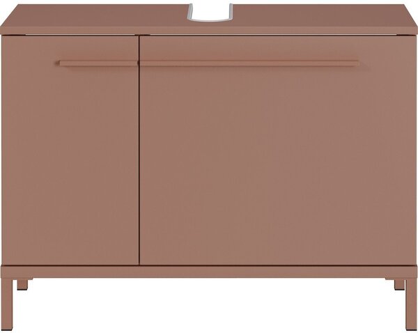 Brązowa szafka pod umywalkę z matowym wykończeniem 80x59 cm Laurino – Germania