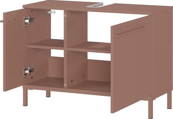 Brązowa szafka pod umywalkę z matowym wykończeniem 80x59 cm Laurino – Germania