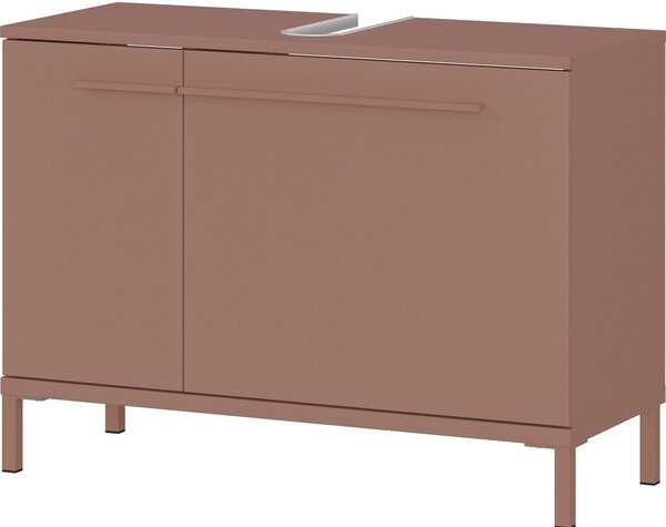 Brązowa szafka pod umywalkę z matowym wykończeniem 80x59 cm Laurino – Germania