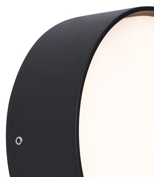 Nowoczesna lampa ścienna zewnętrzna czarna z LED IP65 - Dop