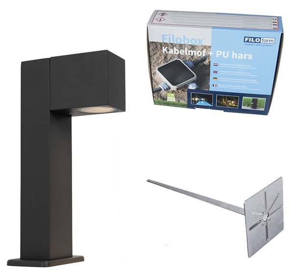 Industrialna stojąca lampa zewnętrzna antracytowa 30 cm IP44 - Baleno