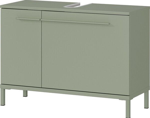 Zielona szafka pod umywalkę z matowym wykończeniem 80x59 cm Laurino – Germania
