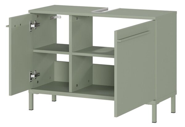 Zielona szafka pod umywalkę z matowym wykończeniem 80x59 cm Laurino – Germania