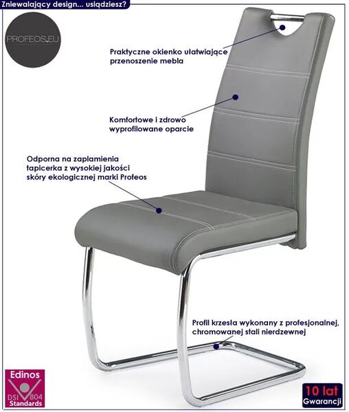 Białe Minimalistyczne Krzesło Metalowe L8-T56