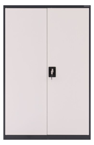 Szafa metalowa na dokumenty zamykana na klucz 90x140 cm Preston: antracytowo-biała
