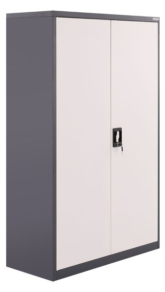 Szafa metalowa na dokumenty zamykana na klucz 90x140 cm Preston: antracytowo-biała