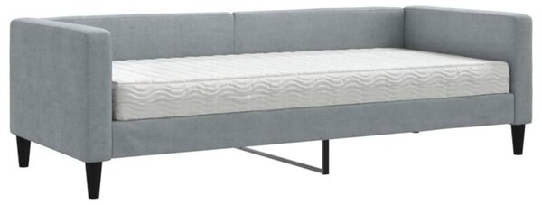 Sofa z materacem do spania, jasnoszara, 80x200 cm, tkanina