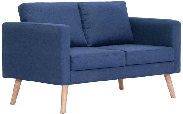 Sofa 2-osobowa tapicerowana tkaninÄ , niebieska