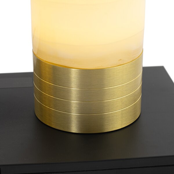 Zestaw 2 akumulatorowych złotych lamp stołowych RGBW - Alessia