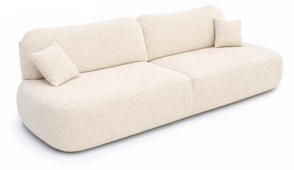 Sofa RozkÅadana Kanapa z FunkcjÄ Spania Dwuosobowa Do Salonu Kremowa AVERIO