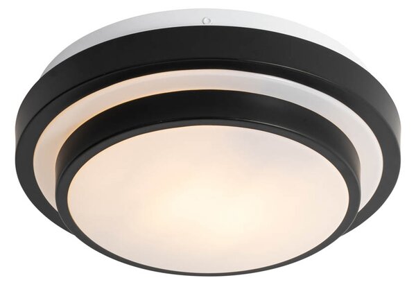 Zewnetrzna Nowoczesna lampa sufitowa czarna z białą 25 cm IP44 - Walden Oswietlenie zewnetrzne