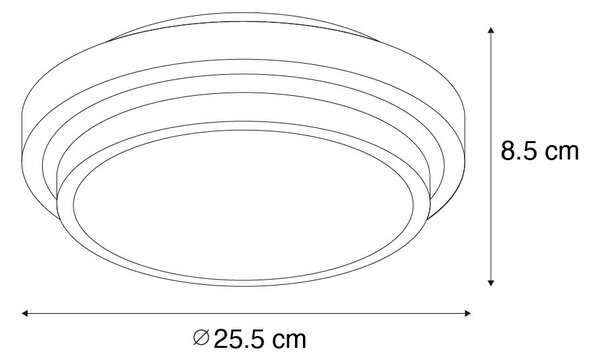 Zewnetrzna Nowoczesna lampa sufitowa czarna z białą 25 cm IP44 - Walden Oswietlenie zewnetrzne