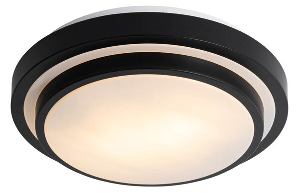 Zewnetrzna Nowoczesna lampa sufitowa czarna z biała 35 cm IP44 - Walden Oswietlenie zewnetrzne