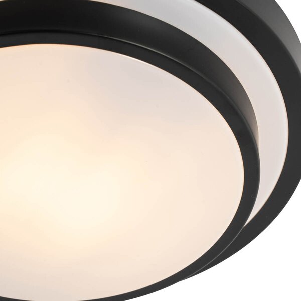 Zewnetrzna Nowoczesna lampa sufitowa czarna z białą 25 cm IP44 - Walden Oswietlenie zewnetrzne