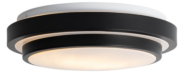 Zewnetrzna Nowoczesna lampa sufitowa czarna z biała 35 cm IP44 - Walden Oswietlenie zewnetrzne