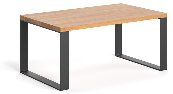 Ława Slim z drewna i metalu Buk 80 x 60 cm