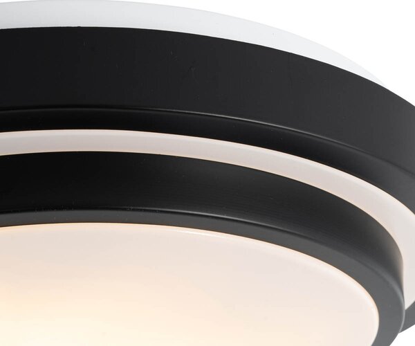 Zewnetrzna Nowoczesna lampa sufitowa czarna z biała 35 cm IP44 - Walden Oswietlenie zewnetrzne