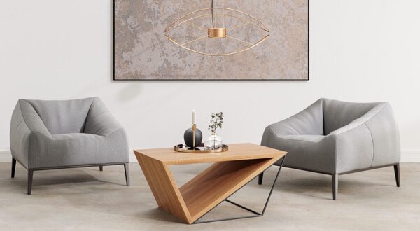 Ława Void z litego drewna Buk 100 x 60 cm