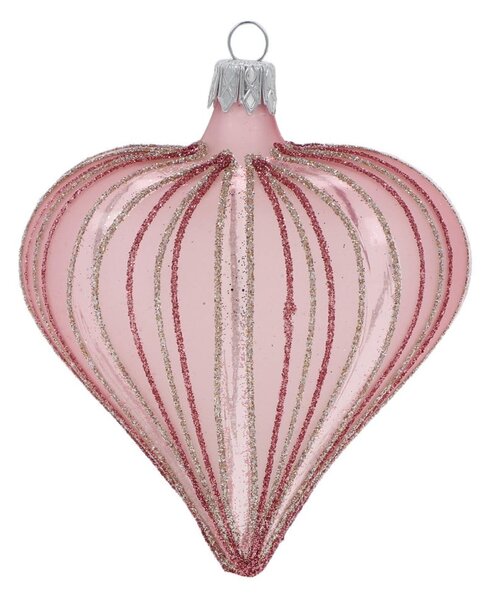Szklane ręcznie dmuchane ozdoby świąteczne zestaw 3 szt. 9 cm Heart – Ego Dekor