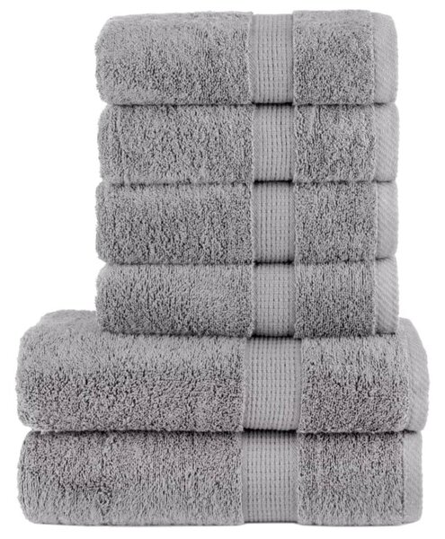Zestaw 6-częściowy ręczników premium solund, szary, 600 g/cm²