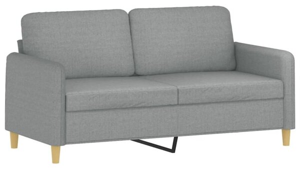 Sofa 2-osobowa, jasnoszara, 140 cm, tapicerowana tkaninÄ