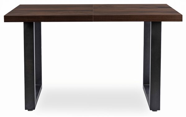 Rozkładany stół industrialny na płozach Tomas 130-230 cm, orzech/czarny