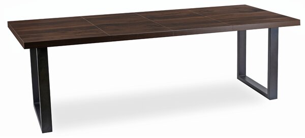 Rozkładany stół industrialny na płozach Tomas 130-230 cm, orzech/czarny