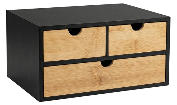 Bambusowy organizer na biurko HEGO, 16 cm, 3 szufladkowy