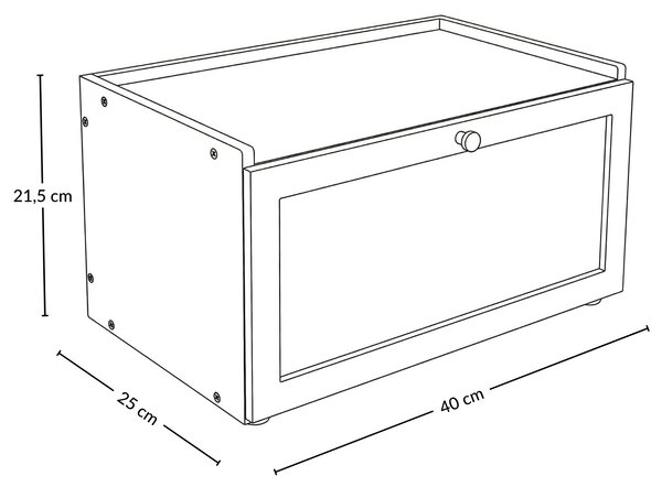 Bambusowy chlebak VITRINE, 25 x 40 x 21,5 cm