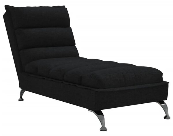 Elegancki czarny szezlong na chromowanych nóżkach R3-E46