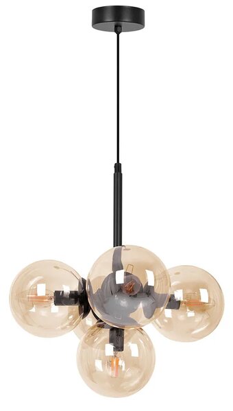 Bursztynowa regulowana lampa sufitowa ze szklanymi kloszami - A689 D2-H85