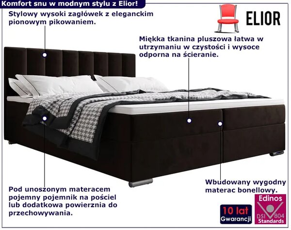 Dwuosobowe Łóżko Pluszowe Z Zagłówkiem 140X200 F2-R18