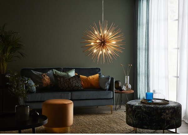 Lampa wisząca w kolorze złotym z metalowym kloszem 72x72 cm Soleil – Markslöjd