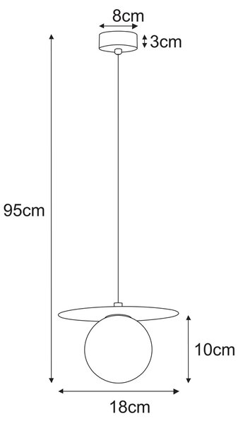 Czarna metalowa lampa wisząca ze szklanym kloszem - A679 P7-E39