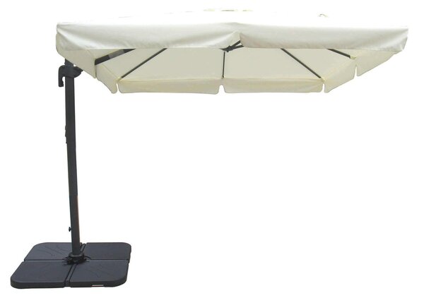Parasol ogrodowy 3x3 m z oson przeciwwiatrow i podstaw krzyow Indocte – Cornsilk